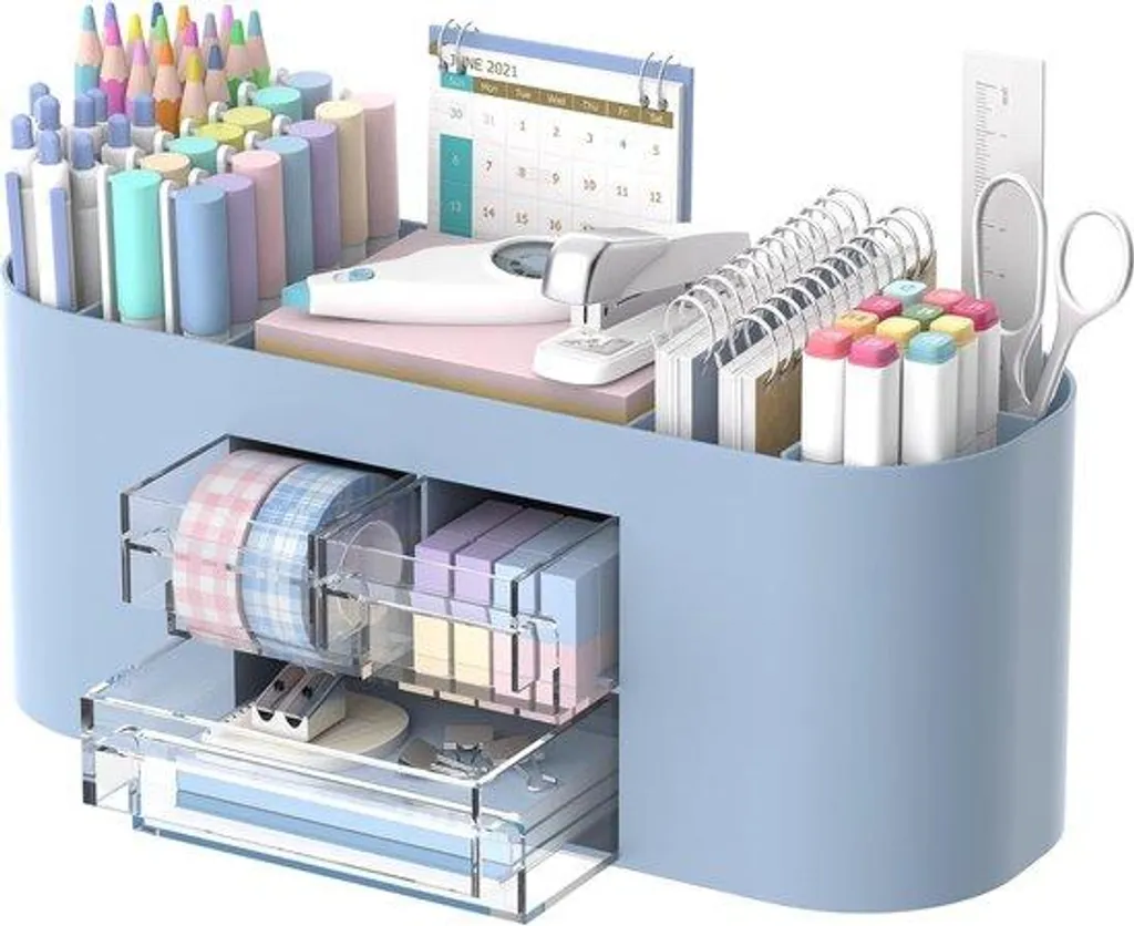 Organisateur de bureau multicolore - Grand pot à crayons modulable