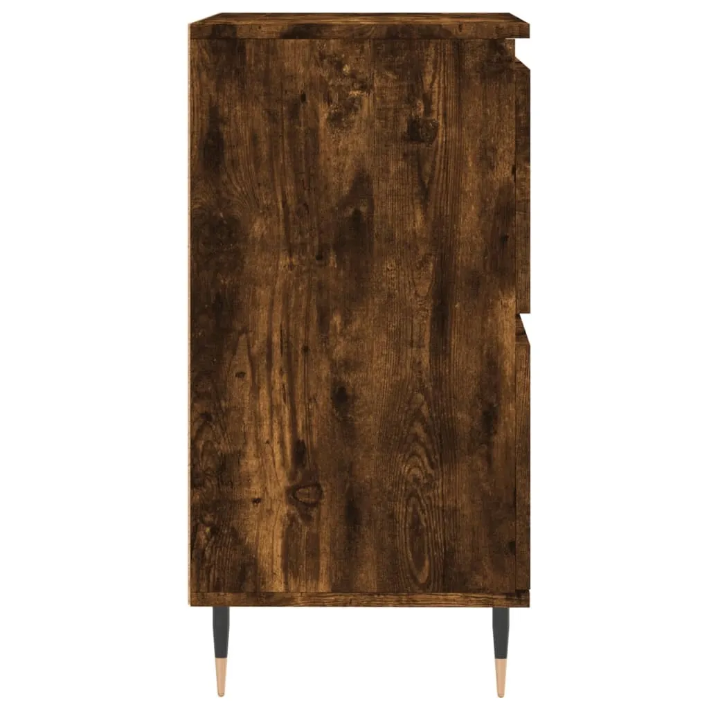 VidaXL Credenza Rovere Fumo 100x35x75 Cm – Legno Multistrato, Vetro E Acciaio, Con Piedini Regolabili