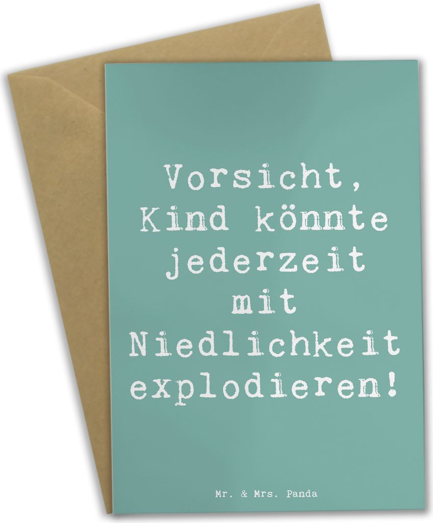 Mr. & Mrs. Panda Klappkarte Spruch Explodierendes Kind - Meeresbrise - Geschenk, weihnachtskarten, Freude, Designs, Glückwunschkarte, Verwandte, G...