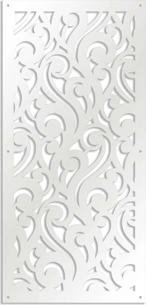 Pannello in PVC Traforato CURL 47x94 cm Bianco - Divisorio e Parasole