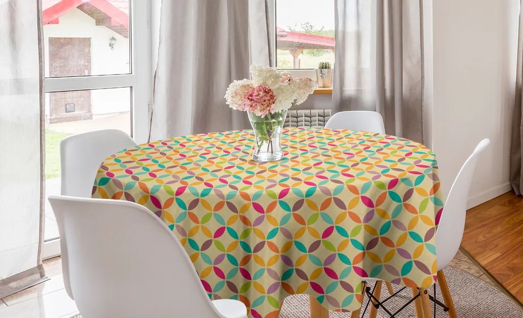 ABAKUHAUS Tovaglia Rotonda 150 cm Multicolore - Antimacchia per Cucina