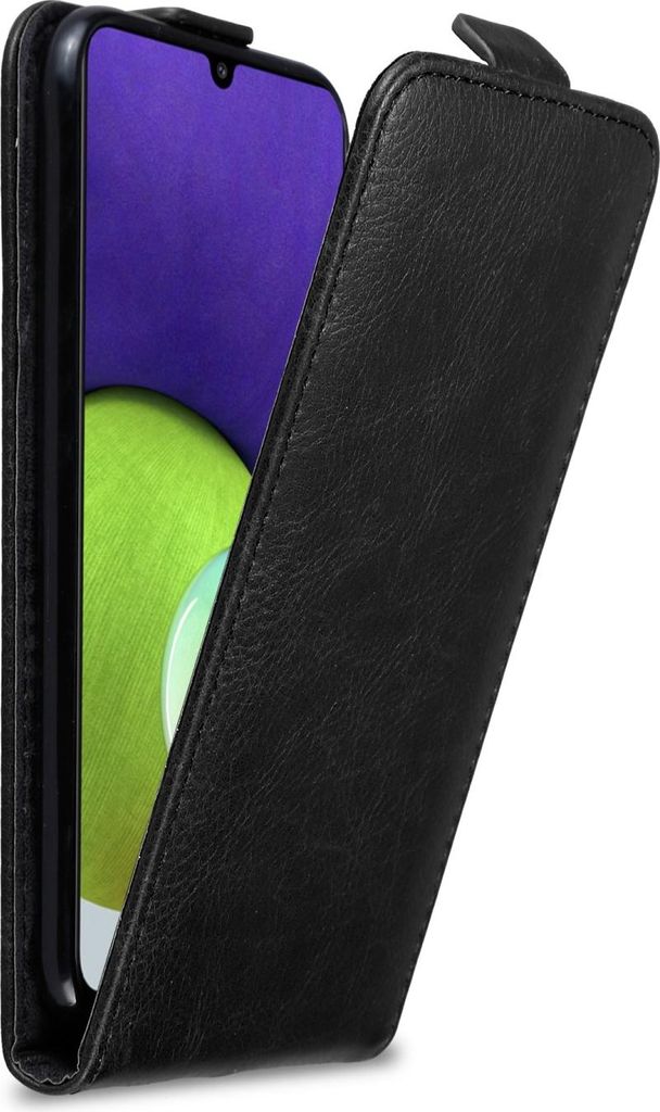Cadorabo Hülle für Samsung Galaxy A22 4G / M22 / M32 4G Schutz Hülle in Schwarz Flip Etui Handyhülle Case Cover