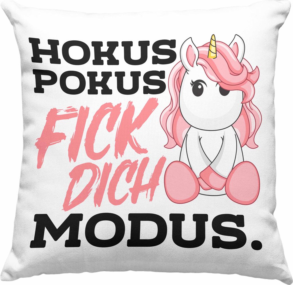 Trendation - Lustige Ich Hasse Menschen Deko-Kissen mit Füllung 40x40 Mit Spruch Einhorn Deko-Kissen mit Füllung 40x40 Geschenk Mama Freundin Kol...