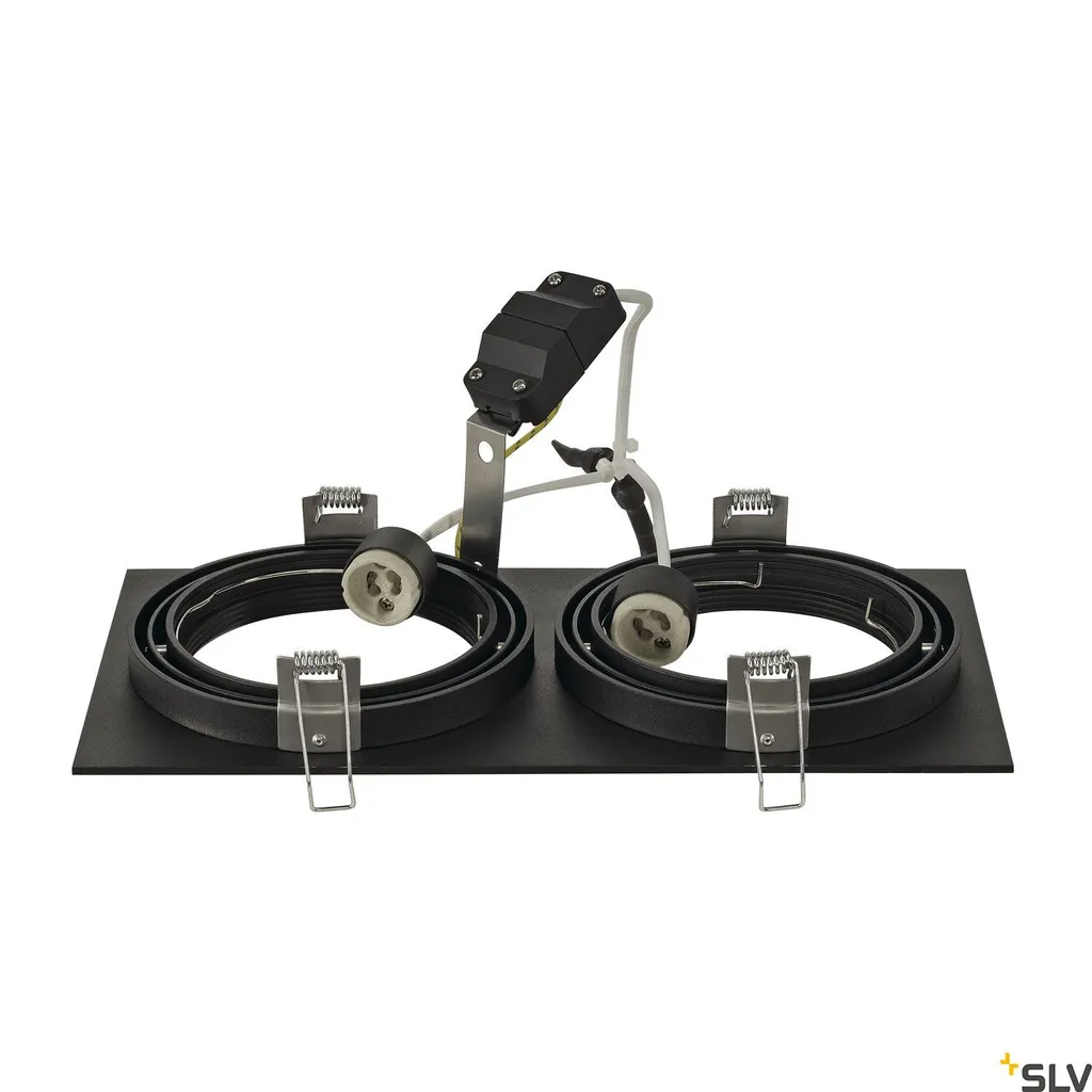 Nuova Tria 300 ES111 GU10 Plafoniera Incasso 2 Luci Nera Orientabile - 3