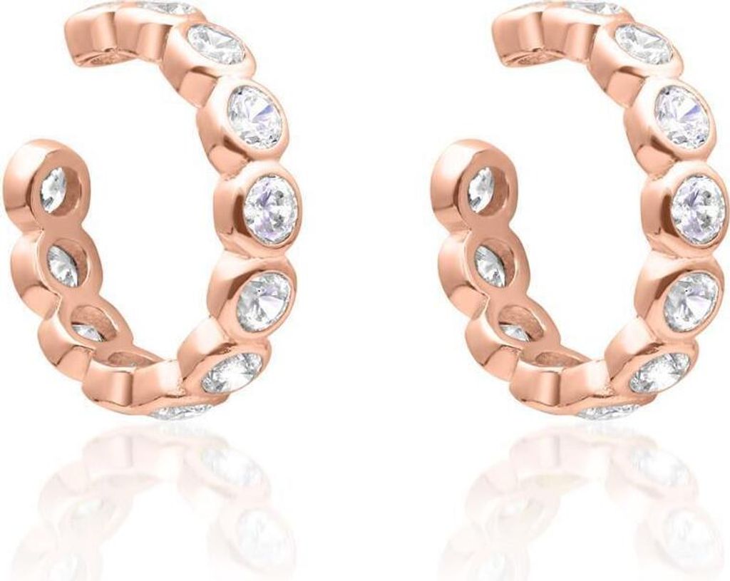 JEWLIX Damen Ear Cuffs aus Sterlingsilber, rosé, Zirkonia