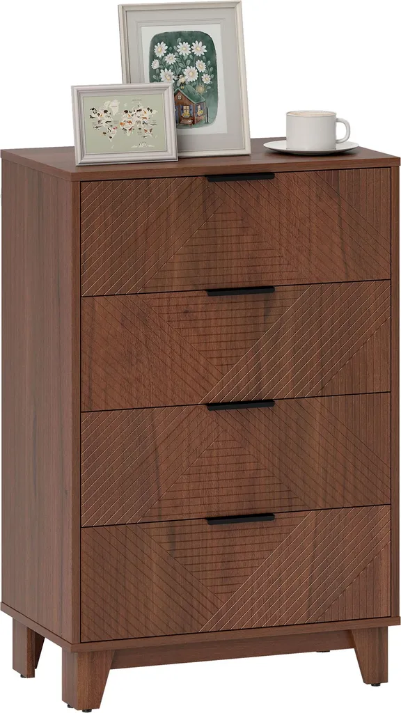 Meuble de rangement marron style moderne commode de chambre HOMCOM