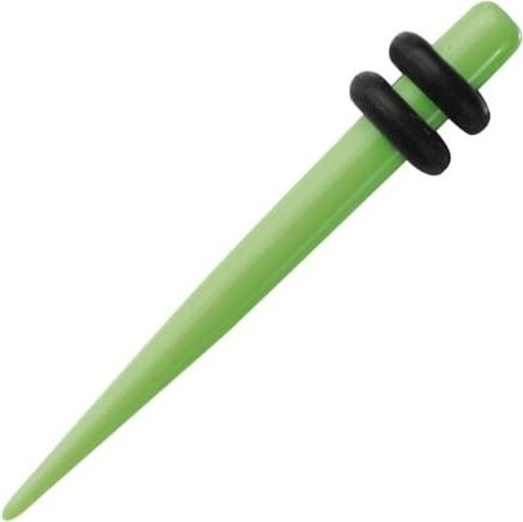 Piercing Ohr Expander Dehnungsstab Straight Acryl Dehnstab Neon UV Grün - 4mm