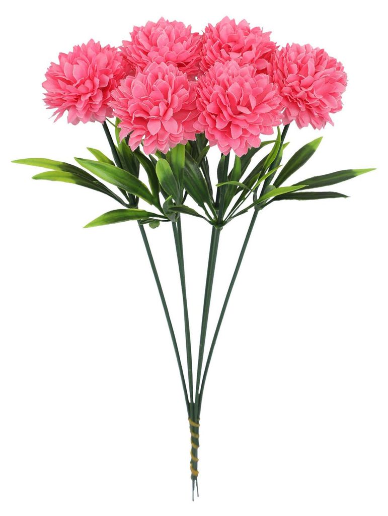 6 künstliche Hortensienblüten, künstliche Chrysanthemenkugeln, künstliche langstielige Hortensien, Brautsträuße für Zuhause, Büro, Café, P...