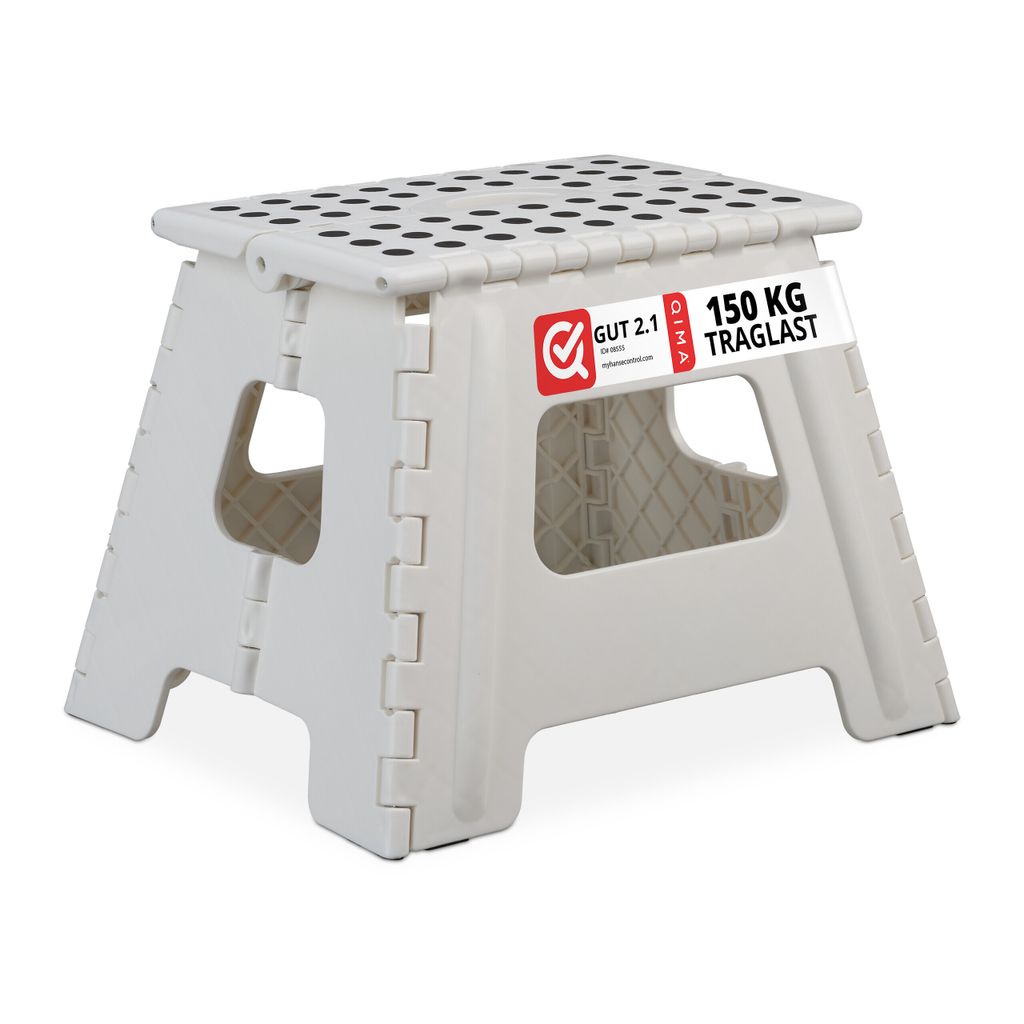 relaxdays Klapphocker faltbar L weiß 4er Set