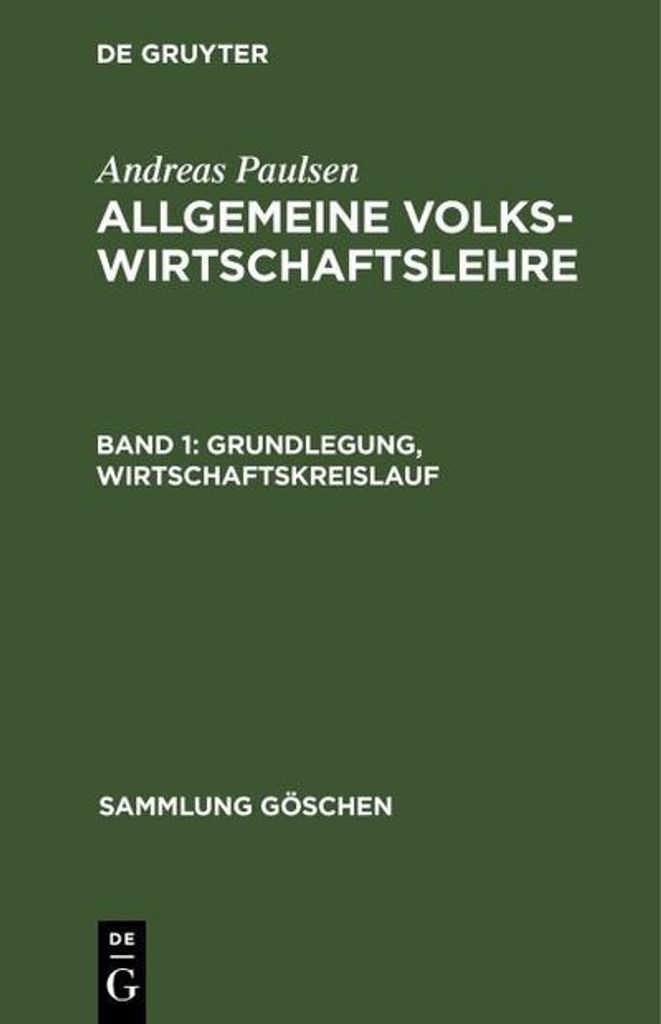 Grundlegung, Wirtschaftskreislauf