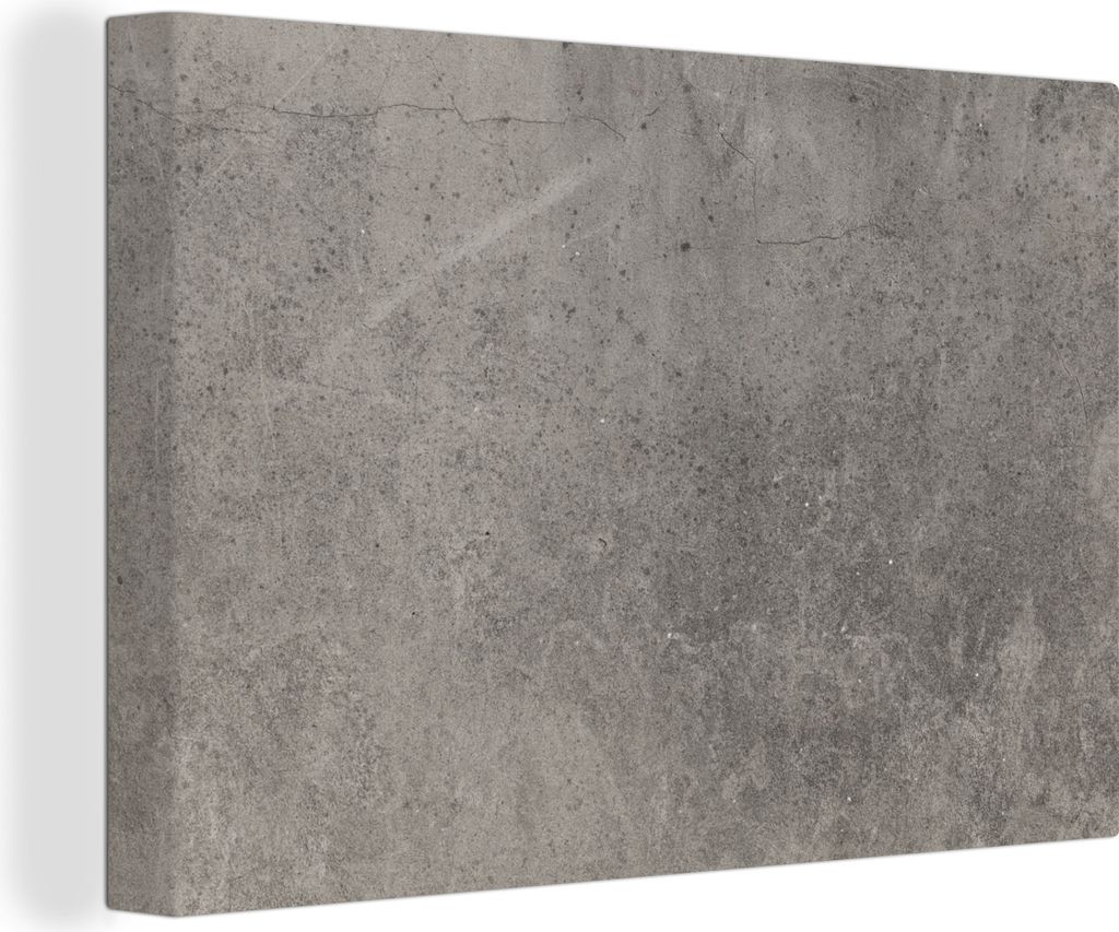 OneMillionCanvasses - Leinwandbilder - 150x100 cm, Beton - Grau - Dots - Kies, Wandbilder Kunstdruck Wanddekoration - Foto auf Leinwand - Gemäld...