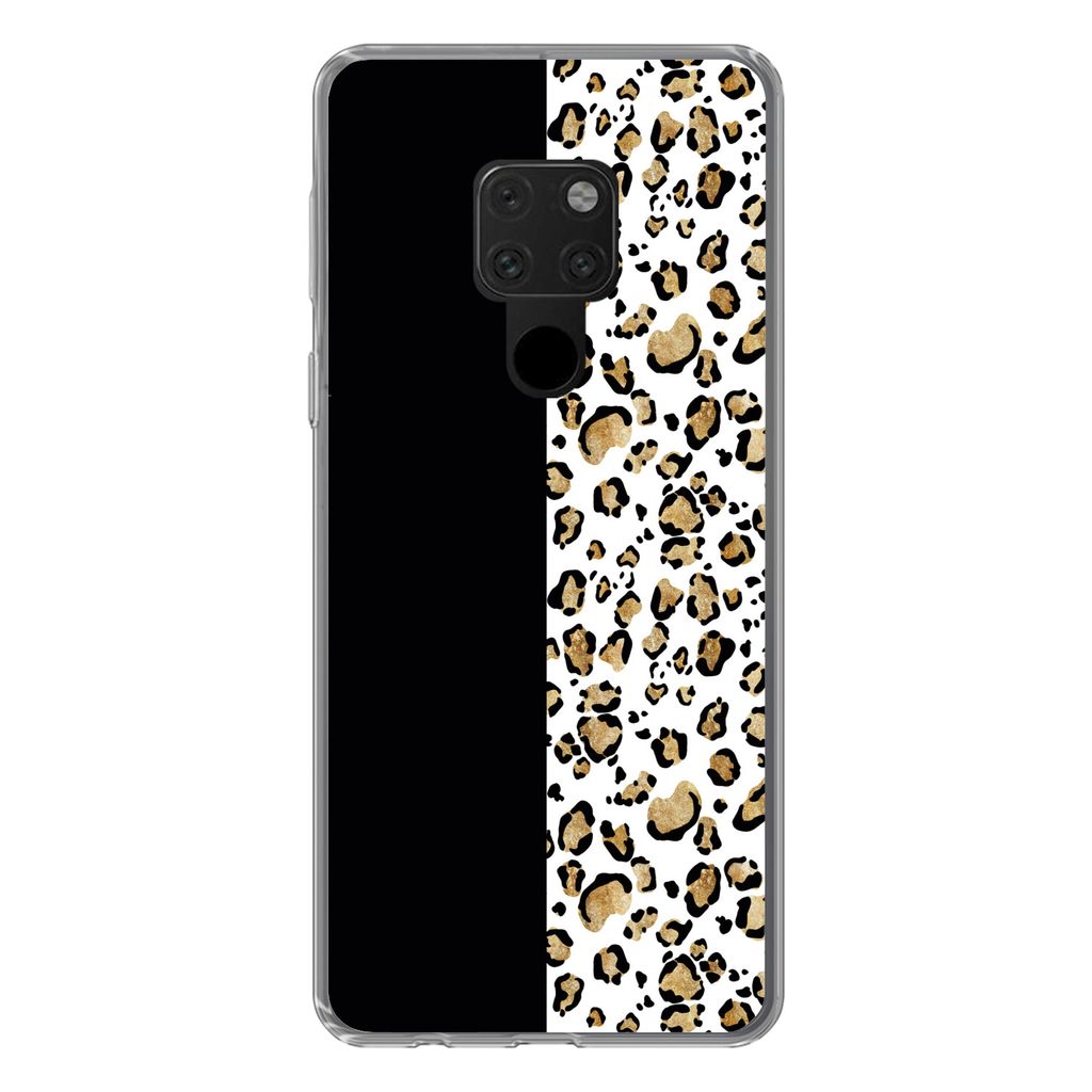 MuchoWow Handyhülle Schutzhülle Hülle für Huawei P40 Lite Panther Druck - Tiere - Aquarell Silikon Softcase Handy Hülle - Handy