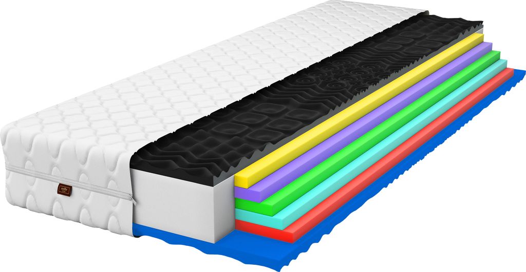 Matratze 120x200 Schaummatratze Eco Complex Max Massagefunktion 21 cm mit gestepptem Bezug H3/H4 Mittelfest