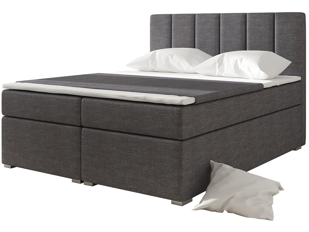 NABBI Gepolstert Doppelbett mit Stauraum Birma 180 - grau