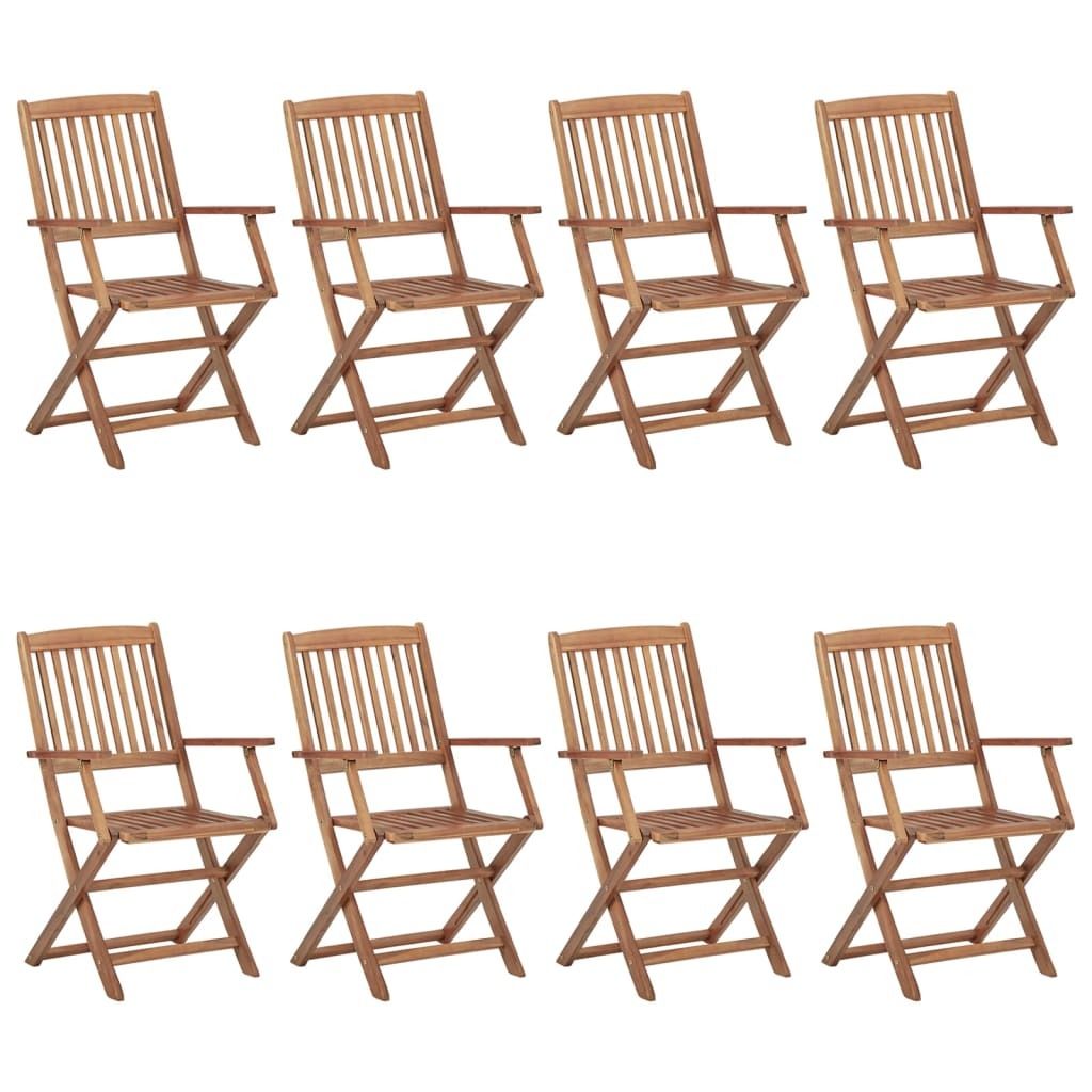 "im Sonderangebot"Stuhl Terrasse - Klappbare Gartenstühle 8er set - Balkonmöbel - Campingstuhl elegantes Design - mit Kissen Massivholz Akazie - ...
