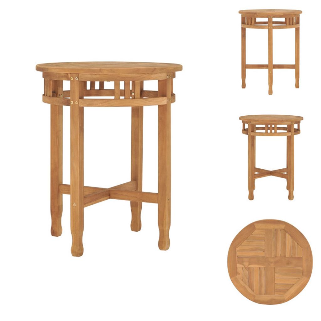vidaXL Bistrotisch Ø60x60 cm Teak Massivholz - Esstische