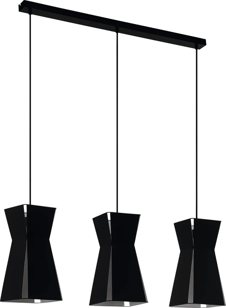 EGLO Valecrosia, lampada a sospensione industriale, lampada a sospensione in acciaio in nero, bianco, lampada da tavolo, lampada da soggiorno, E27, L 84 cm