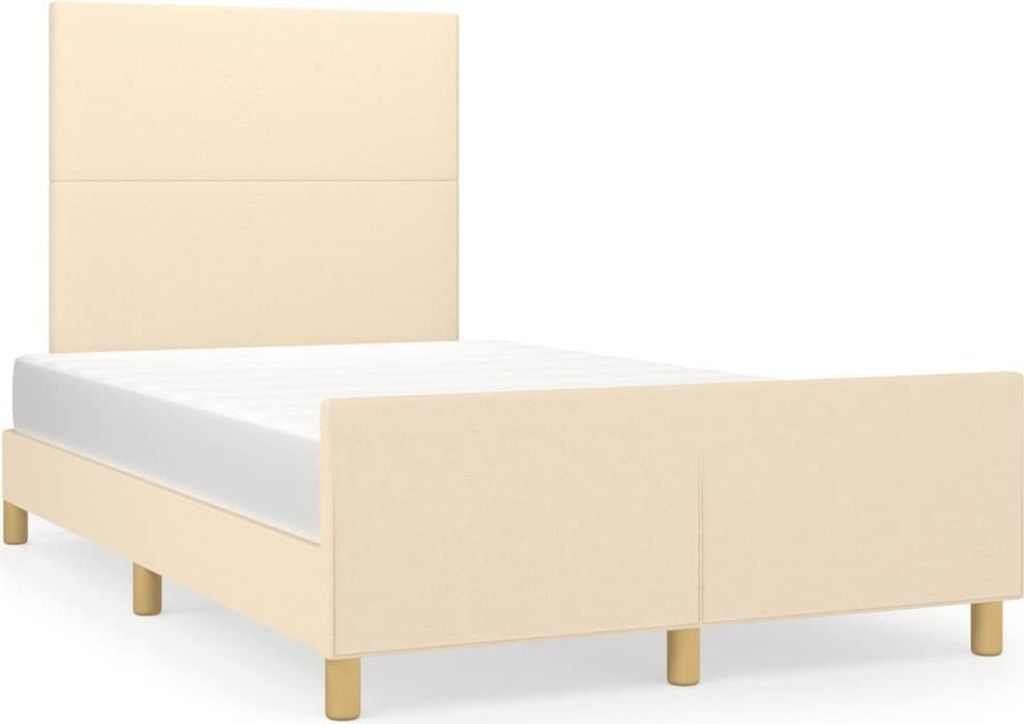 "2026 Promotion" Bettgestell moderne - ohne Matratze - Creme 120x190 cm - Stoff - Polsterbett CC13329