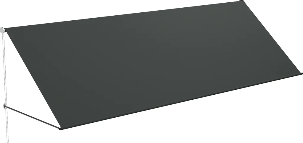 Sessamen-LP Tenda da sole a braccio retrattile per balconi Tenda da sole per balconi Protezione solare resistente alle intemperie Fornitore di ombra Retrattile per finestre Balcone Resistente ai raggi UV, 400 x 145 cm, antracite