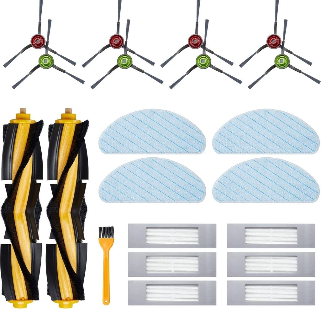 21 Stück Zubehör für Ecovacs Deebot N8 N8+ N8 Pro N8 Pro+ OZMO T8 T8+ T8 AIVI T8 AIVI+ T8 Pure T9 T9+ N10 Plus Staubsauger Ersatzteile 2 Hauptb...