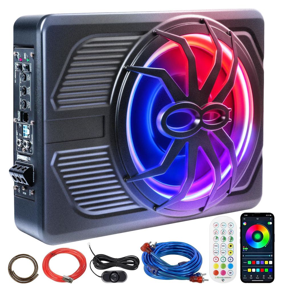 Subwooferový zosilňovač do auta Audew, ultratenký Obrázok produktu 