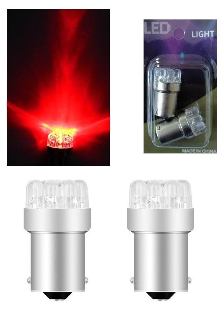 Lot de 2 ampoules LED, 9 LED, 1156 (BA15S), 12 V – pour Image du produit 
