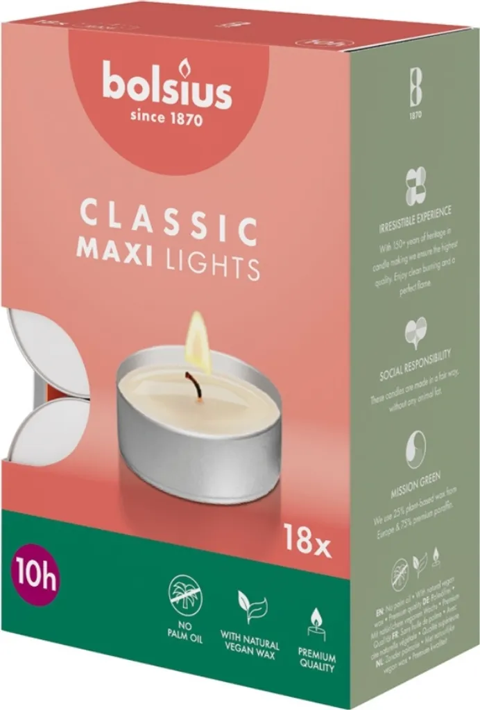Bolsius Maxi Bougies à Réchaud - Pack Avantage de 36 Pièces Format Boîte - 2