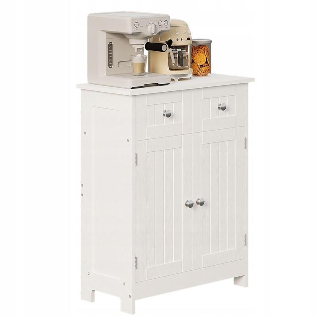 Kommode, Badezimmerschrank, Schubladen, 2 Türen, Regal, Produktbild 