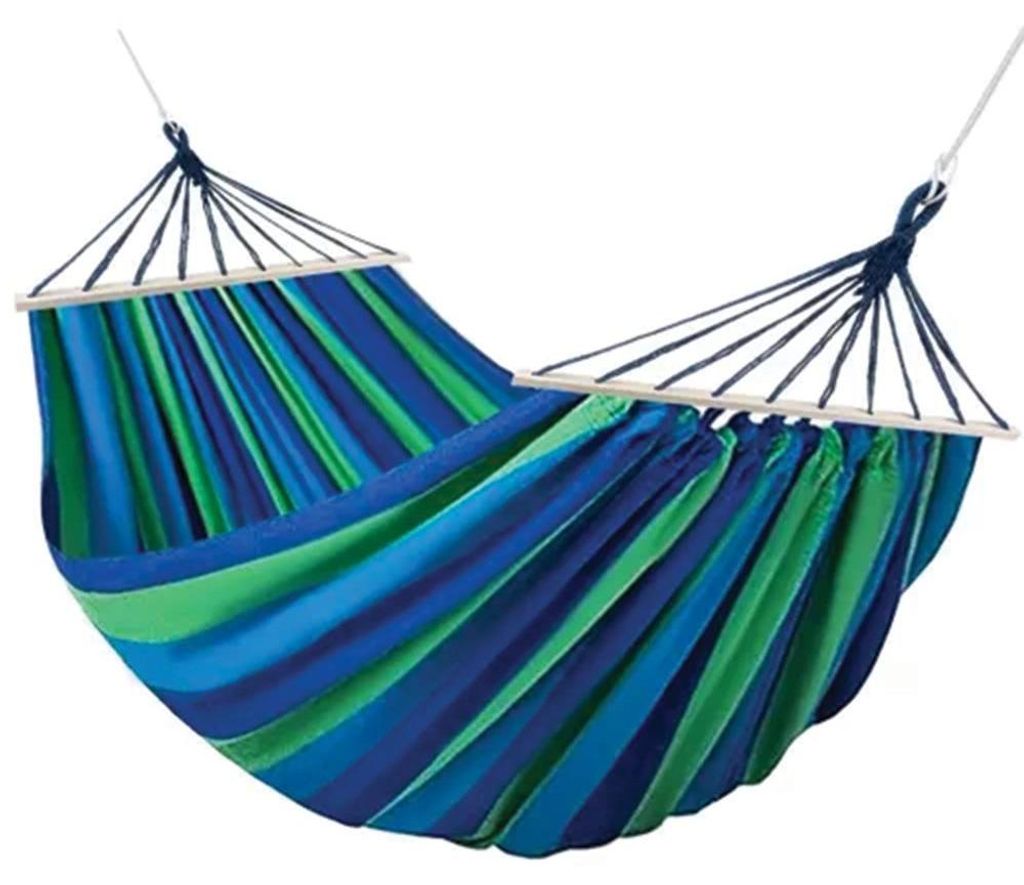 Hamac de jardin pour deux personnes 260x160cm, bleu-vert Image du produit 