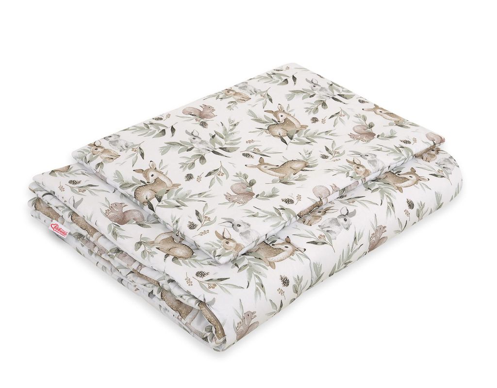 Bobono Kinderbettwäsche 135x100 cm olivgrün Woodland mit hypoallergener Füllung und -Zertifikat