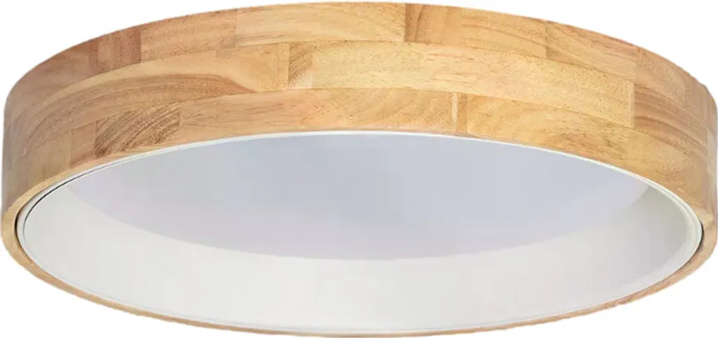 Grand Plafonnier Bois LED 50cm pour Salon et Cuisine - Éclairage Doux