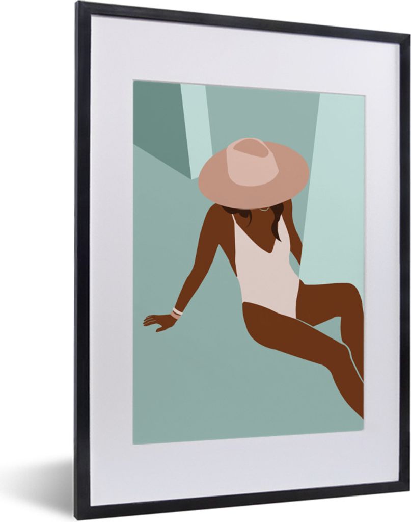 MuchoWow® Gerahmtes Poster Sommer - Frauen - Badeanzug Produktbild 