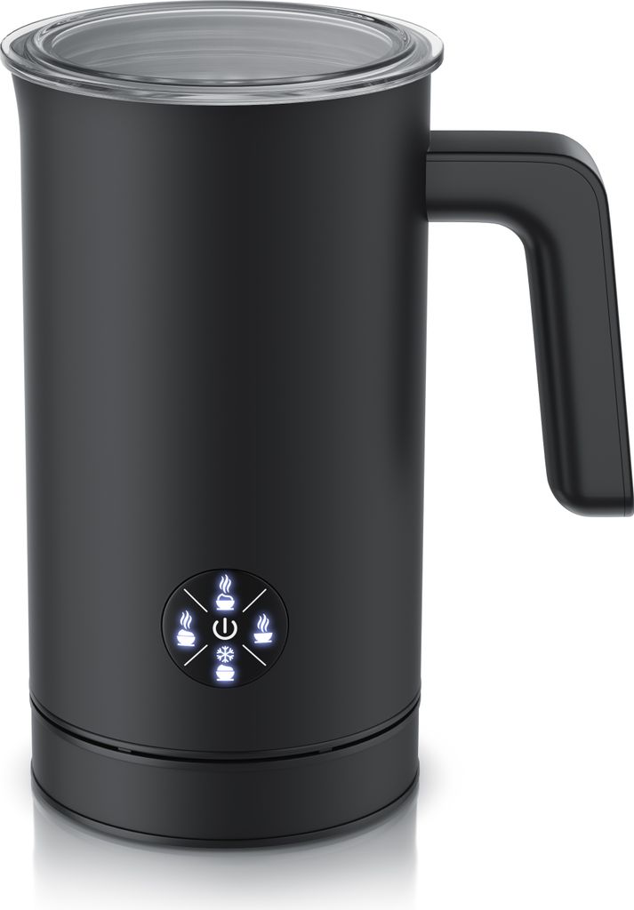 Arendo Milchaufschäumer elektrisch 500 W, Antihaftbeschichtung, 4 Modi, 150-300ml, für Latte Macchiato, Cappuccino und Kakao, Edelstahlgehäuse, ...