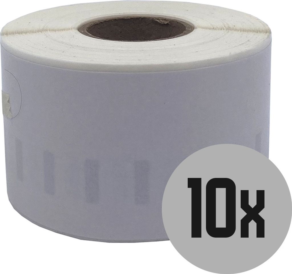 DULA Etiketten - Kompatibel mit Dymo Compatible labels - Weiß - 99018 - S0722470 - Smalle orderneretiketten - 10 rollen - 38 x 190 mm - 110 labels...