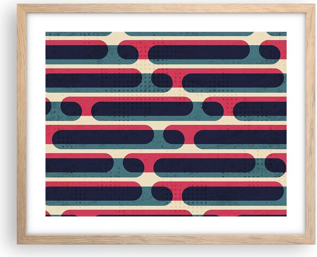 Gerahmtes Poster - Rahmen in heller Eiche - Abstraktion Muster Modern - 50x40 cm - Wand Bild - Wanddeko - Wandbilder - Wandposter - Bilderrahmen - ...