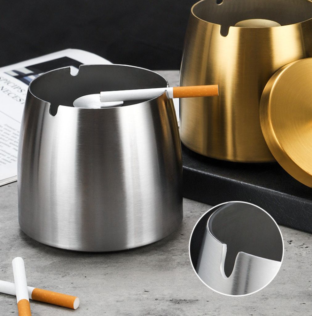 Aschenbecher mit Deckel, Edelstahl Aschenbecher für Produktbild 5