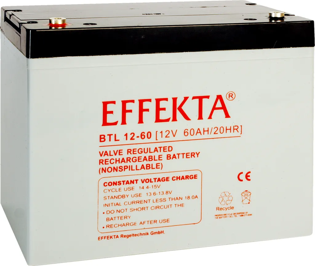 Batterie AGM 12V 60Ah Effekta BTL 12-60 Longue Durée sans Entretien
