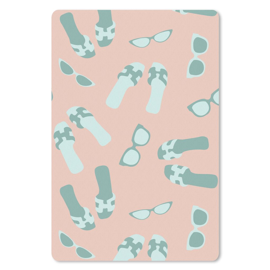 MuchoWow Mauspad Mousepad Sommer - Flip-Flops - Rosa 40x60 cm - Mousepads - Maus Mat - Pad - Mausunterlage - Schreibtisch Accesoire