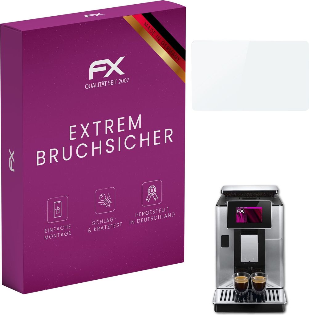 atFoliX FX-Hybrid-Glass Displayfolie kompatibel mit DeLonghi PrimaDonna Soul (ECAM610.75.MB) Glasfolie