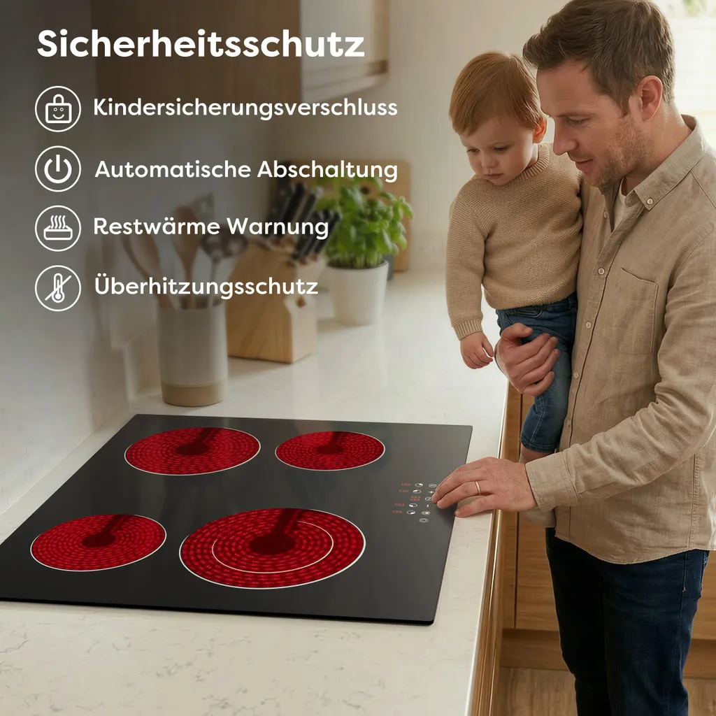 Plaque de cuisson vitrocéramique CDVER64B CDV Touch Control 6400W 60cm - 6