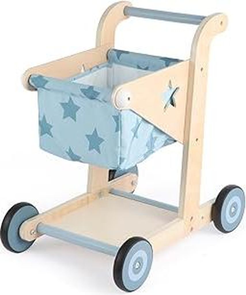 Asweets 2-in-1 Lauflernwagen Holz, Puppenwagen zum Schieben und Ziehen, Baby Walker, Kleinkindspielzeug, Geschenk für Kleinekinder ab 12 Monate+ (...
