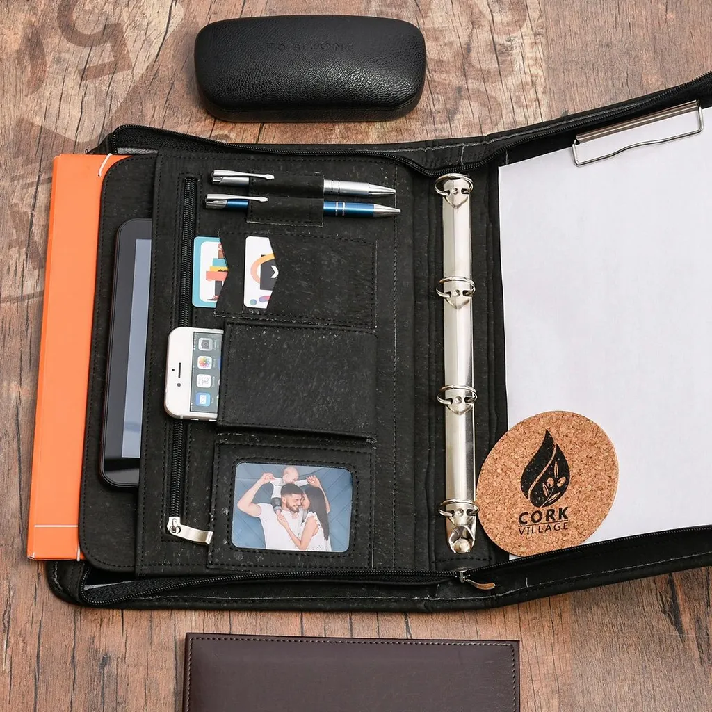 Porte-documents en liège éco-responsable pour dossiers et bureau Pro