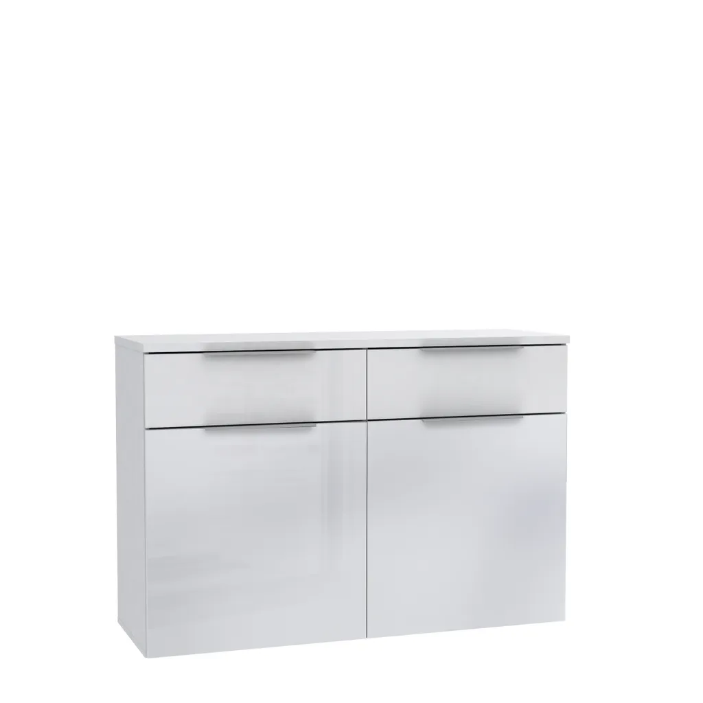 Commode gain de place blanche et grise pour optimiser les petits espaces