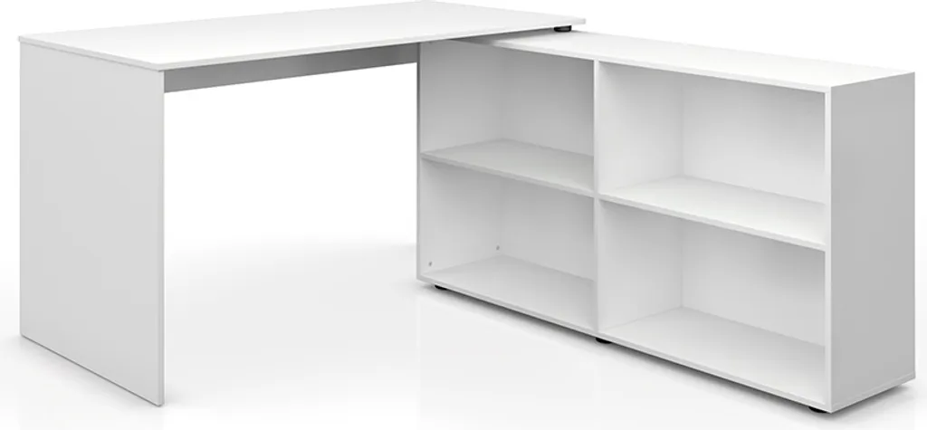 Bureau d'angle pour petit espace Vicco FlexPlus blanc idéal étudiant