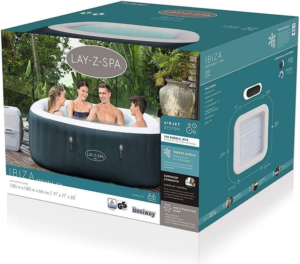 Bestway® LAY-Z-SPA® Whirlpool Ibiza AirJet™ 180 x 180 x 66 Obrázek produktu 60