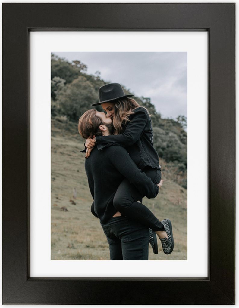 Schwarzer Bilderrahmen 15×21 cm + Passepartout 10×15 cm – Kollektion Italia, Glas, MDF, polnischer Hersteller