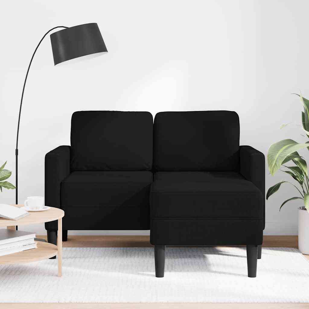 "2026 Aktion"2-Sitzer-Sofa Modernes Design - Couchgarnitur - Polstersofa, mit Chaiselongue L-Form Schwarz 125 cm Stoff - DEMöbel4264574