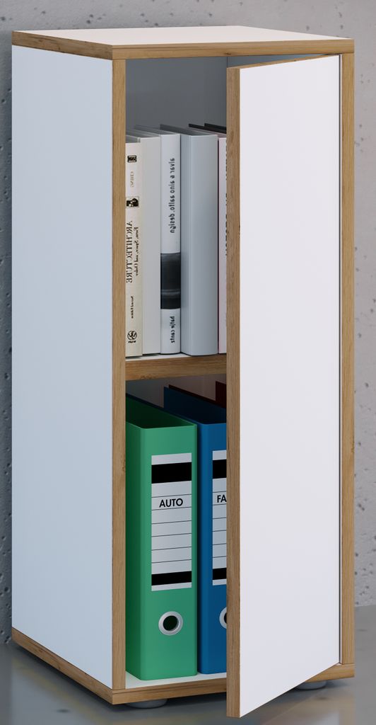 VCM Holz Büroschrank Ordner Aktenschrank Büromöbel Schrank Salia 2-fach Breite 30 cm Drehtür