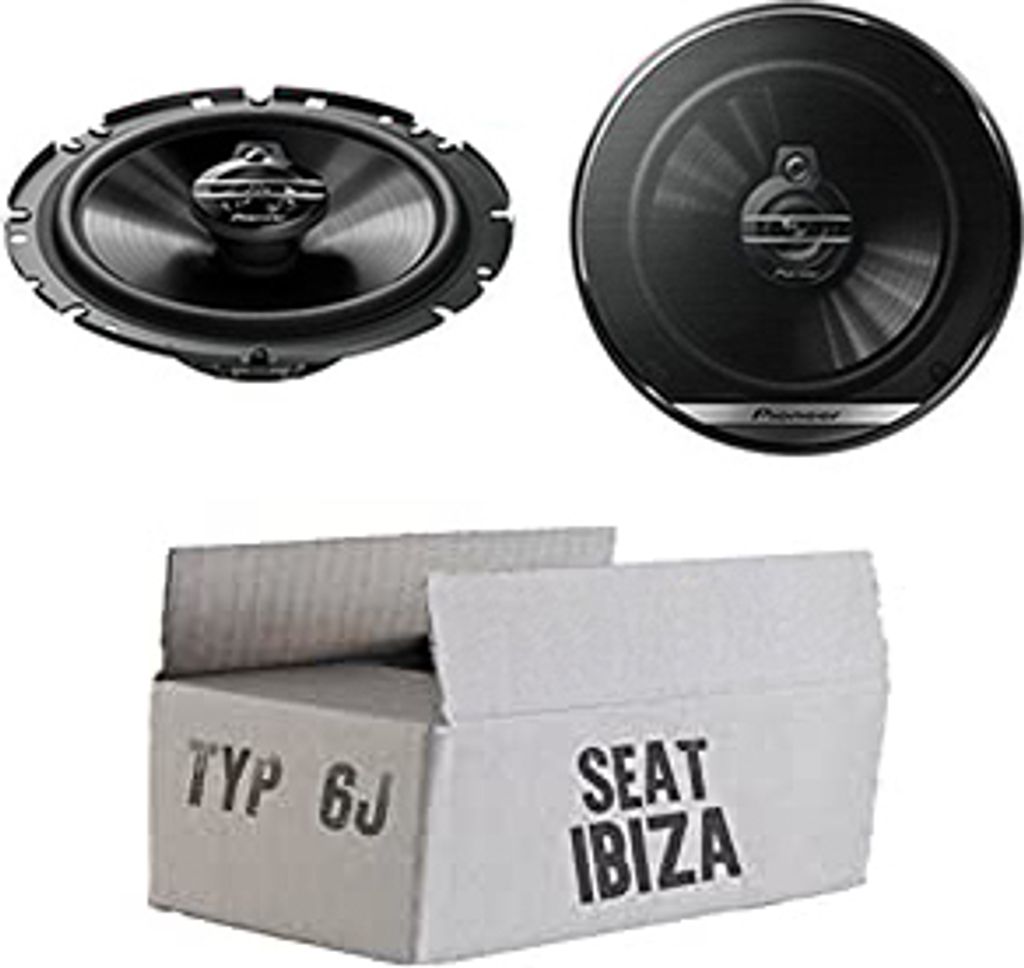 Lautsprecher Boxen Pioneer TS-G1730F - 16,5cm 3-Wege Koax Paar PKW 300WATT Koaxiallautsprecher Auto Einbausatz - Einbauset passend für Seat Ibiza ...