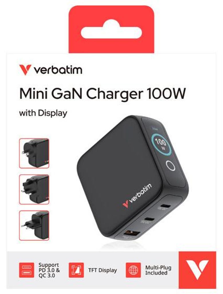 Verbatim 30239, Drinnen, AC, 20 V, 1 m, Schwarz Produktbild 